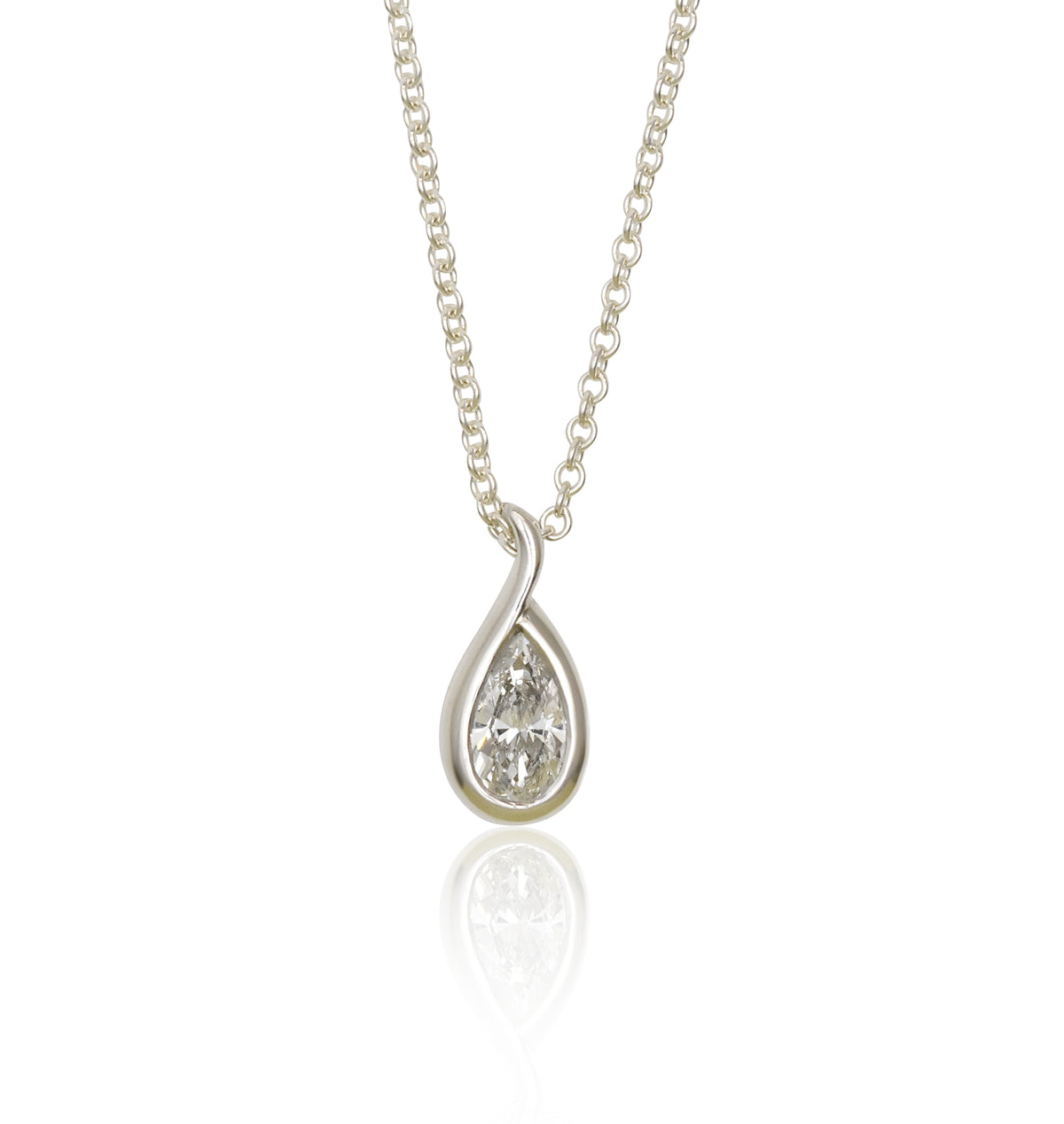 Pear Drop Diamond Pendant - London Rocks Jewellery - Necklaces