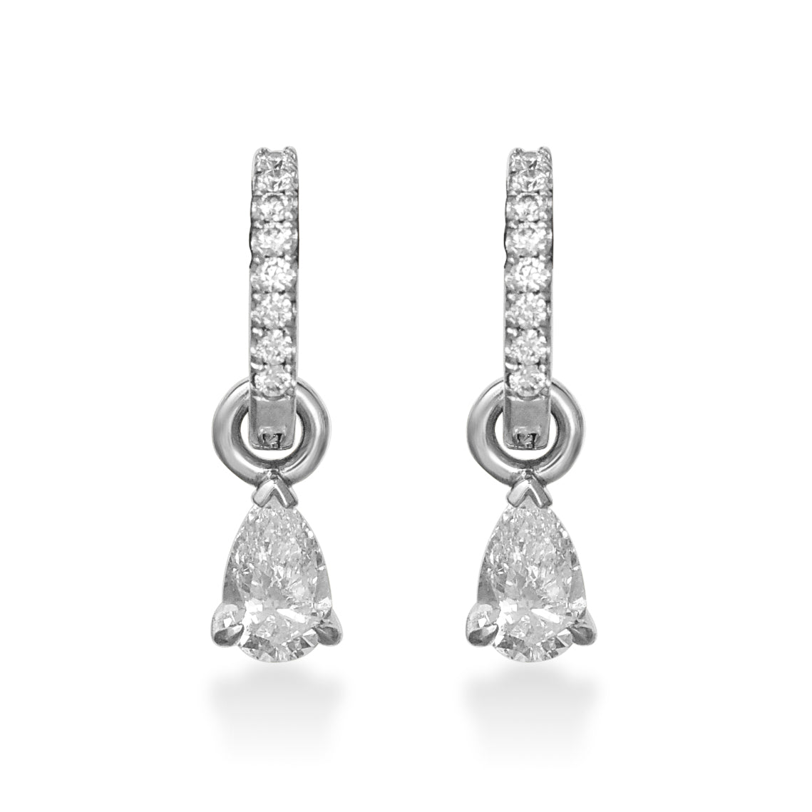 DETACHABLE DIAMOND HOOP AND PEAR DROP SET - London Rocks Jewellery - Earrings