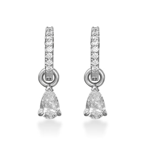 Detachable Diamond Pear Drop Earrings