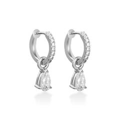 Detachable Diamond Pear Drop Earrings
