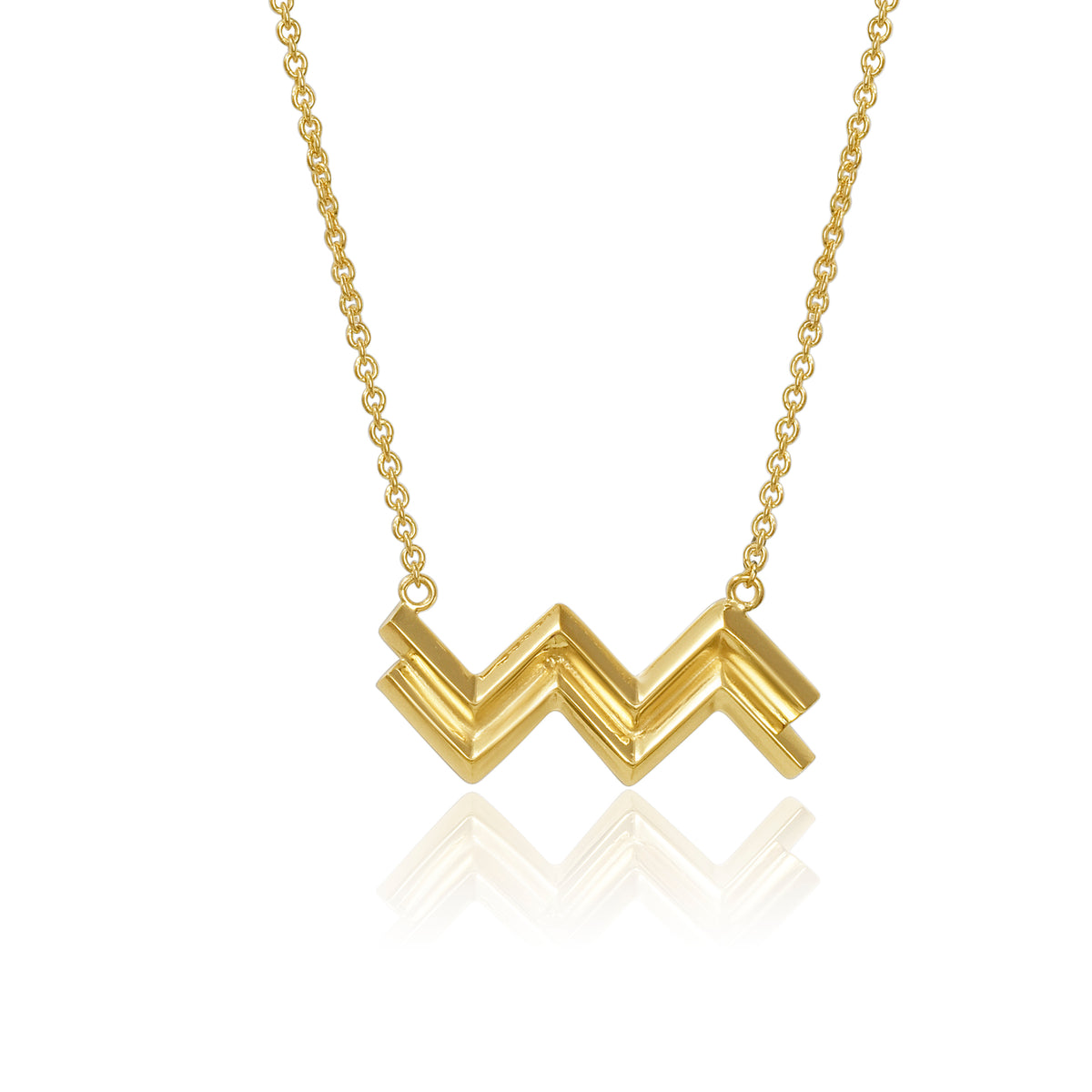 Aquarius Gold Pendant - London Rocks Jewellery - Necklaces