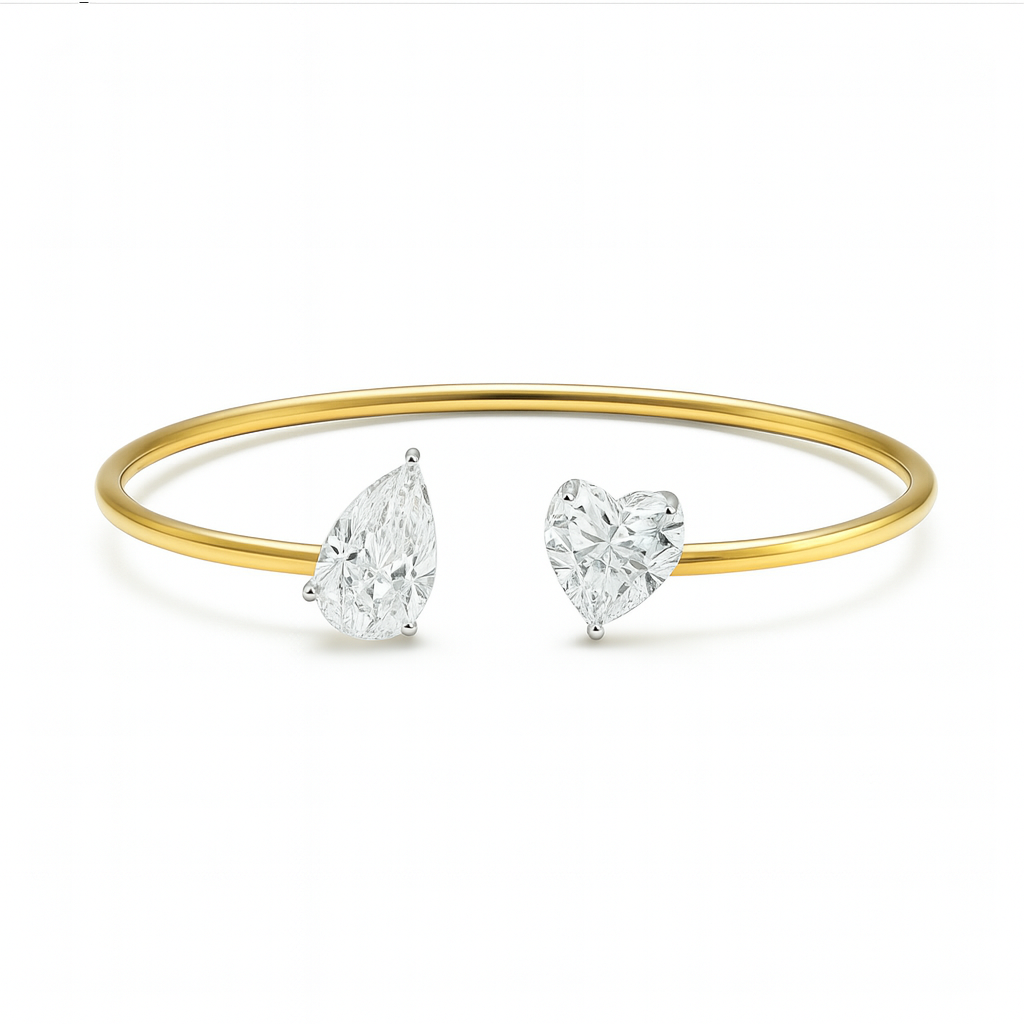 TOI ET MOI BANGLE (PEAR AND HEART) - London Rocks Jewellery - Rings