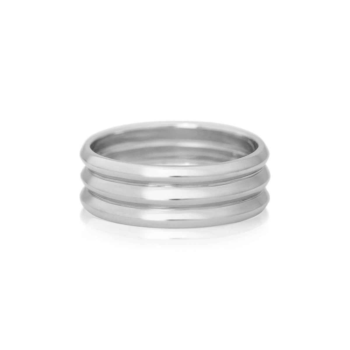 3 ROW KNIFE EDGE BAND - London Rocks Jewellery