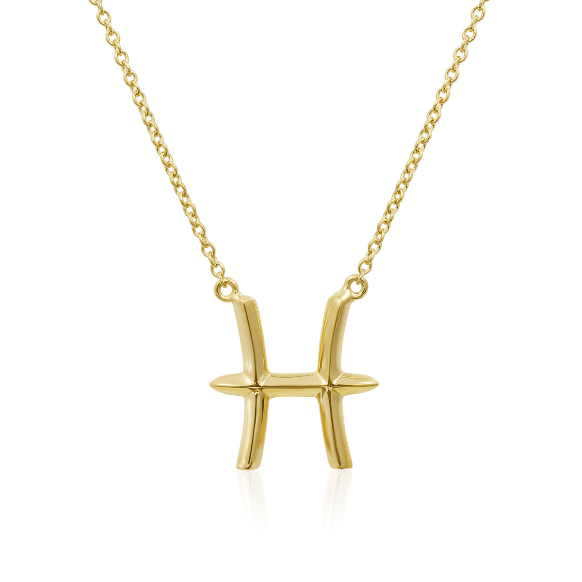Pisces Gold Zodiac Pendant - London Rocks Jewellery - Necklaces