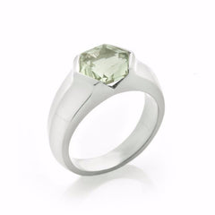 Silver Green Quartz Mini Viper Ring-Rings-London Rocks Jewellery