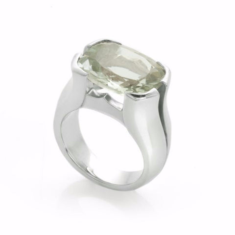 Silver Green Quartz Viper Ring-Rings-London Rocks Jewellery