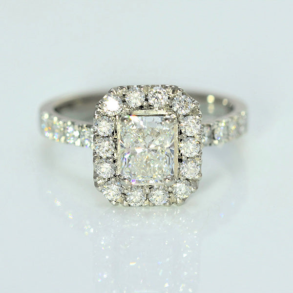 Radiant Cut Halo Engagement Rings