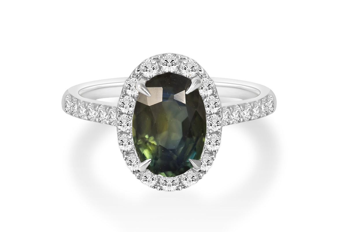 Jewelry image from page: D,Arblay Sapphire Halo