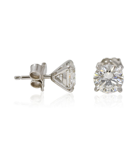 Lab Grown Round Diamond Stud Earrings