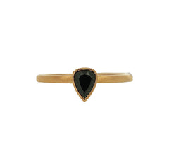 Black Pear Shape Diamond Ring