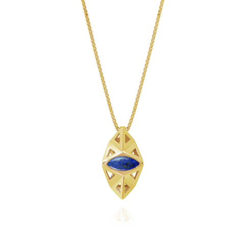 Prism Lapis Pendant-necklace-London Rocks Jewellery
