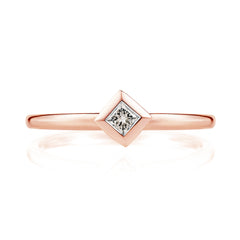 Diamond Pyramid Ring in 18ct Rose Gold-Earrings-London Rocks Jewellery