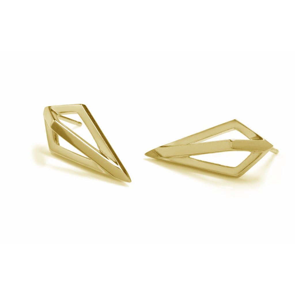 Gold Pendulum Studs-Earrings-London Rocks Jewellery