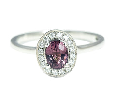 Oval Pink Spinel Halo Ring